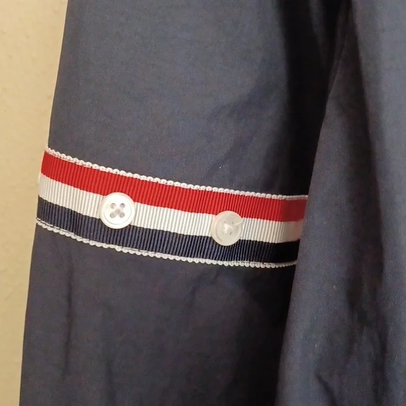 Thom Browne Nylon Armband Shirt Jacket Navy Size XL 4 Snap Front Japan